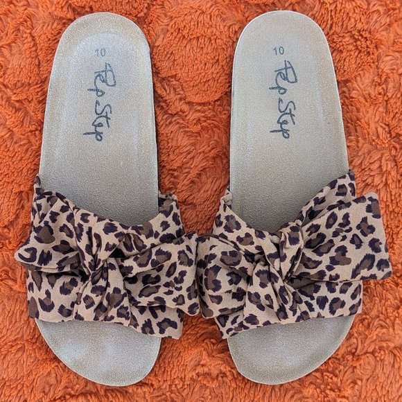 Leopard cork sole slides size 10 - Picture 2 of 4